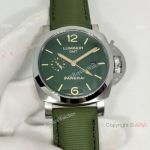 Replica Officine Luminor GMT 44MM Watch Stainless Steel Dark green Dial